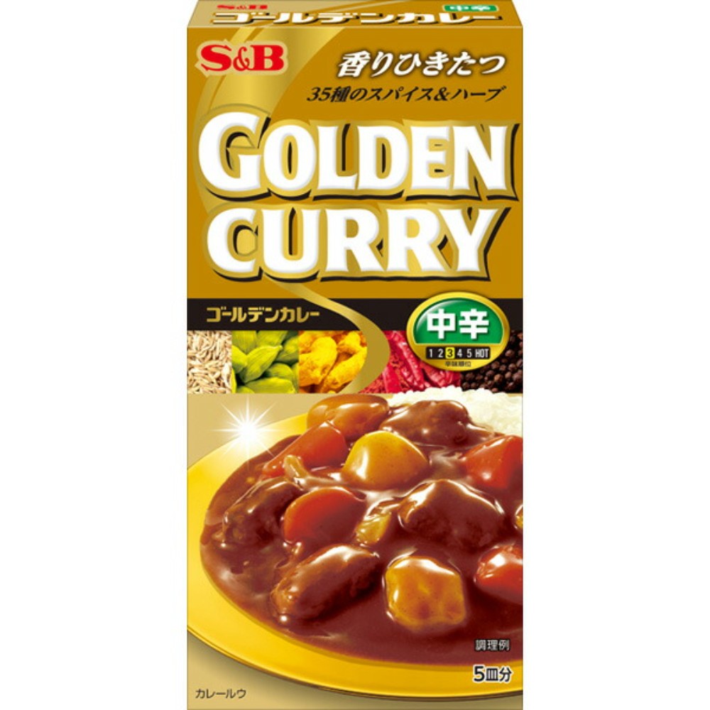 에스비식품주식회사 골든카레 중간 매운맛 90gX10개 세트 고형카레 : 호도리마트