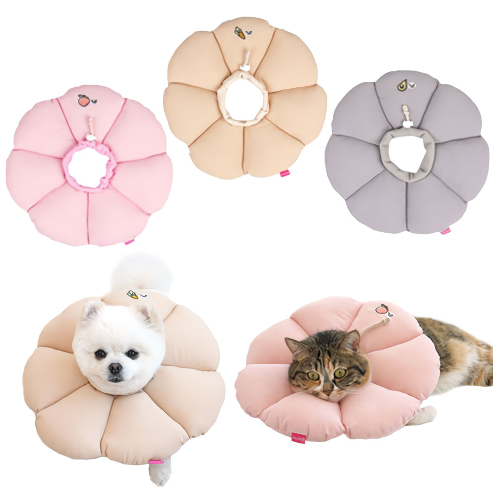 포근한 패리스독 강아지 애견 고양이 꿀잠 넥카라 쿠션 도넛 UFO 튜브 꽃 넥카라 깔때기 : 온리웰