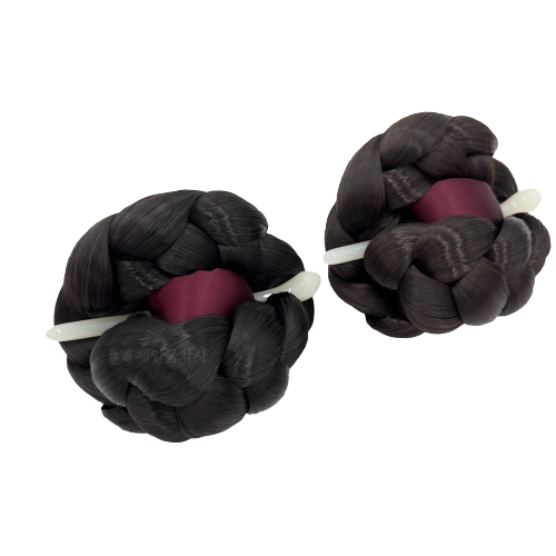 한복 인조 쪽머리 한국무용 올림머리 돌잔치 혼주 가채 : 국악사