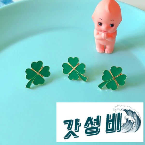 [바보사랑]네잎클로버 포인트 금속 뱃지[올패턴] : 고려소리