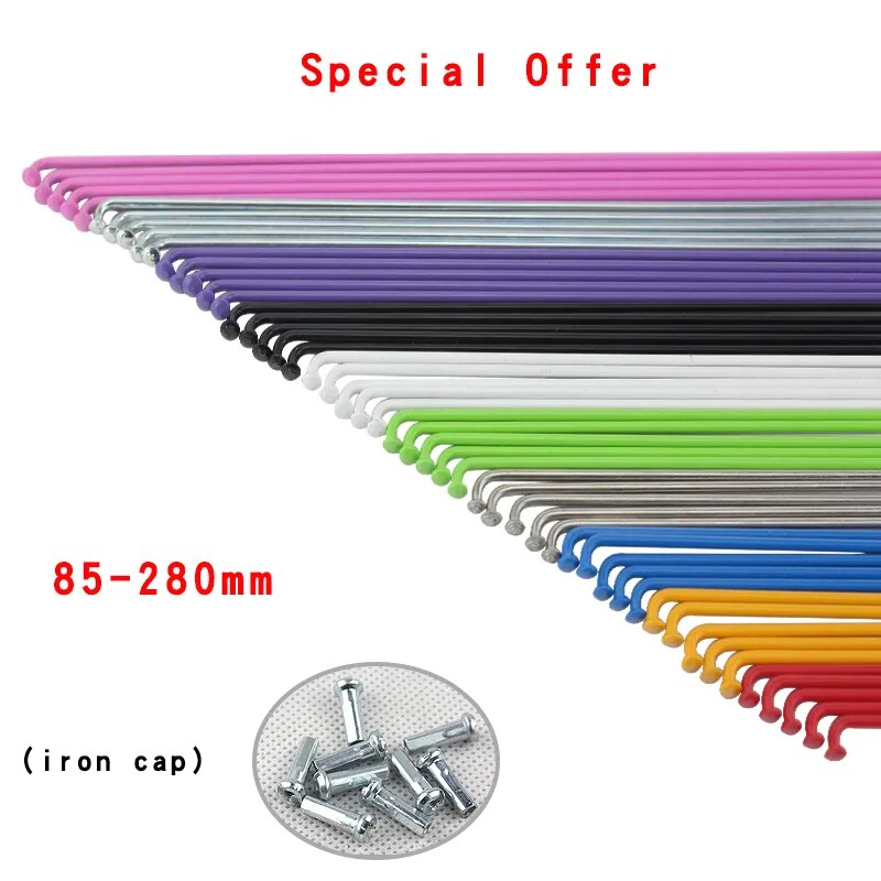 데드 플라잉 컬러 자전거 스포크 부품 철제 모자 곡선 45 스틸 실버 블랙 268mm 280mm 14G : 해리유통
