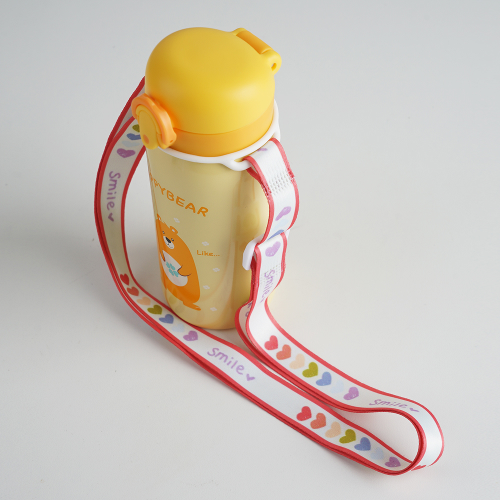 유치원 물병 물통 어린이집 초등학생 원터치 휴대용 스트랩 해피베어 스카이블루 350ml : 온라인 바른상점