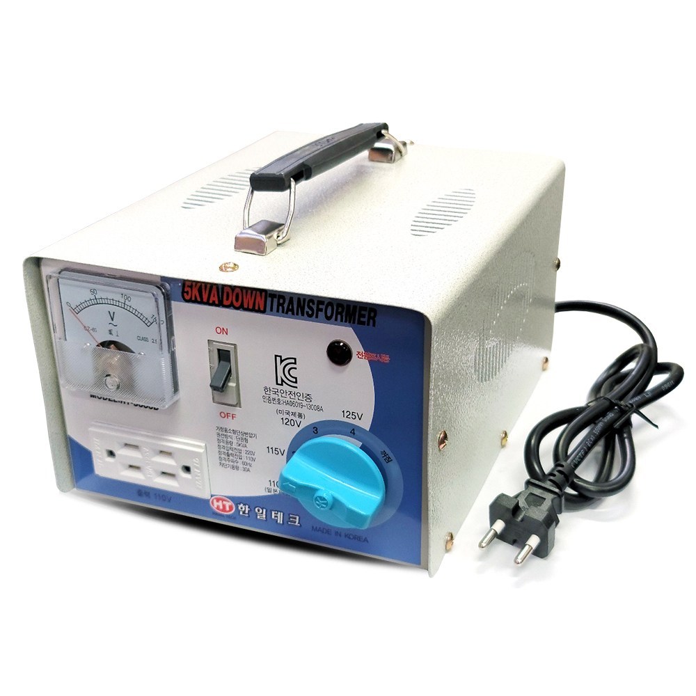한일테크 5KVA(5000W)변압기 승압 다운 변압트랜스 이민 유학 1개 02.5K변압기- 강압기(다운트랜스) : 아웃스토리
