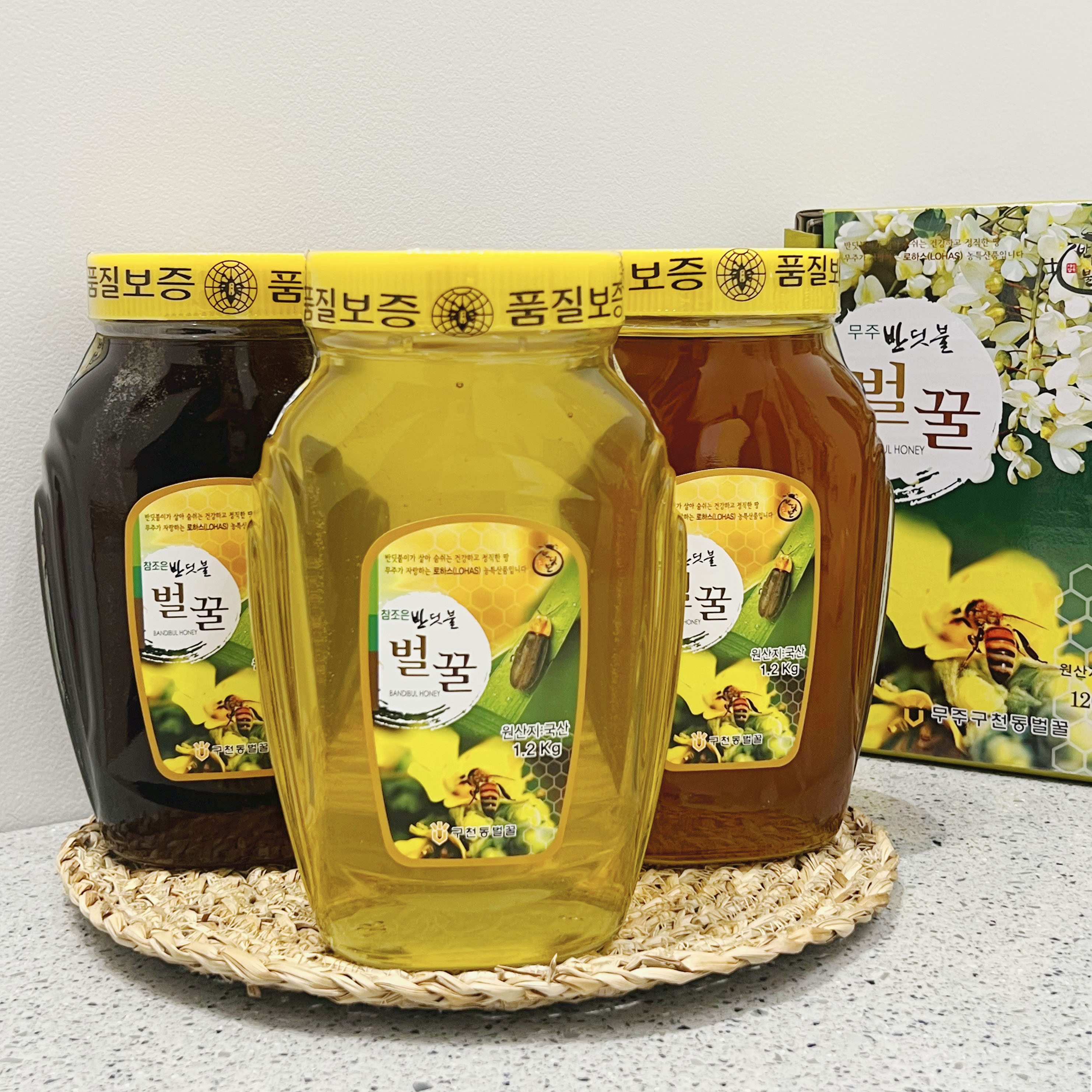 무주 덕유산 구천동 천연 벌꿀 아카시아 야생화 밤꿀 500ml 1kg 1.2kg : 반디푸드
