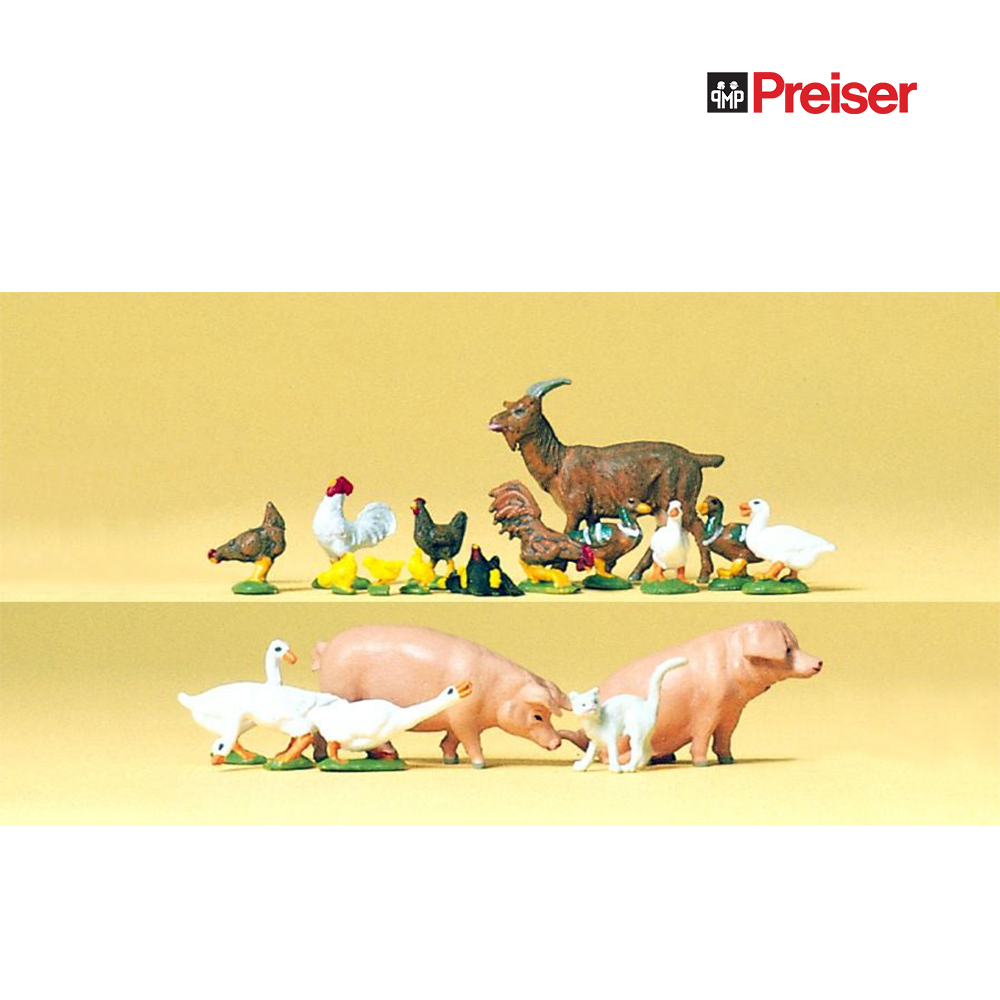 프레이저 동물세트(닭, 돼지, 오리) 1:72 (도색:18마리) 미니어쳐 : 피모나라