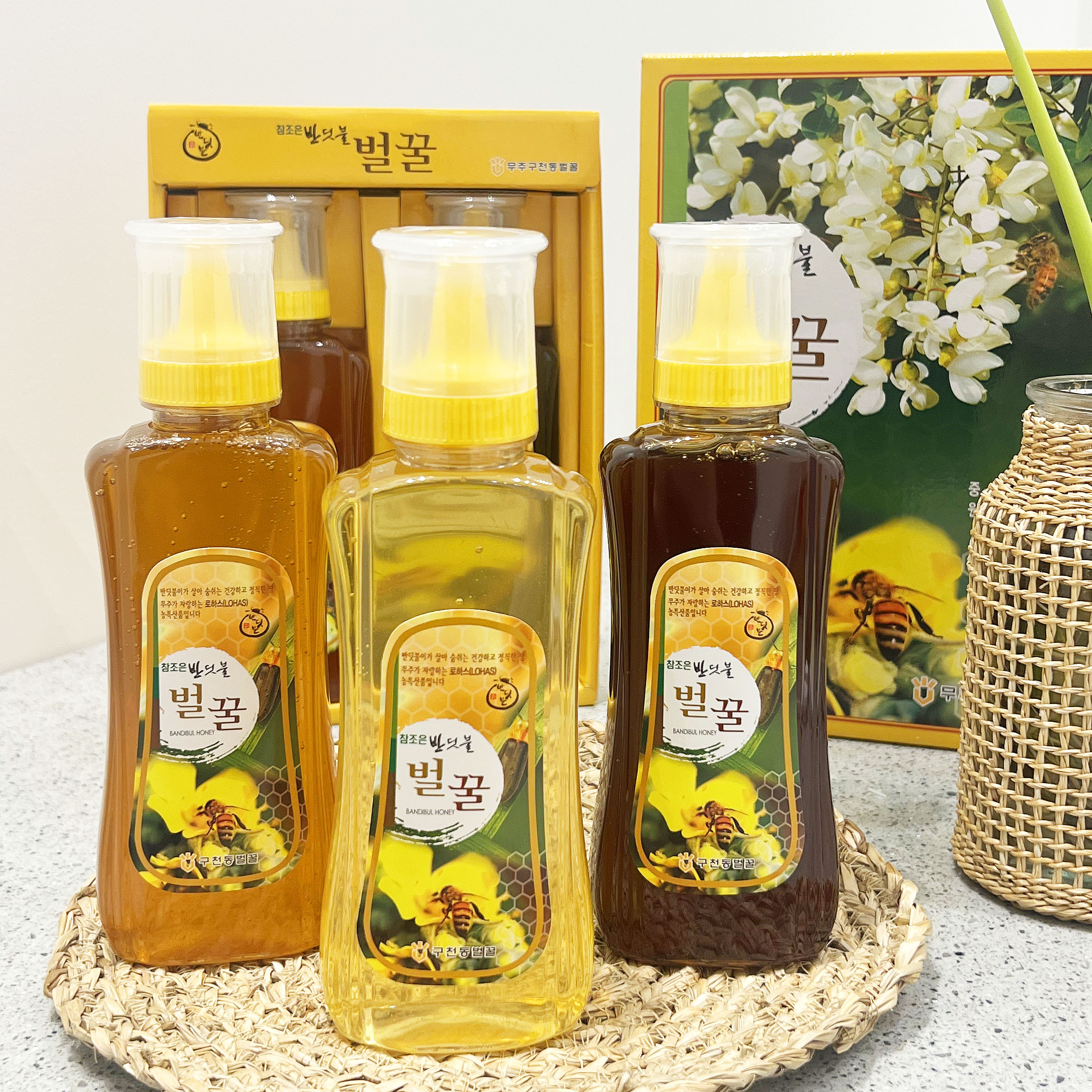 무주 덕유산 구천동 천연 벌꿀 아카시아 야생화 밤꿀 500ml 1kg 1.2kg : 반디푸드
