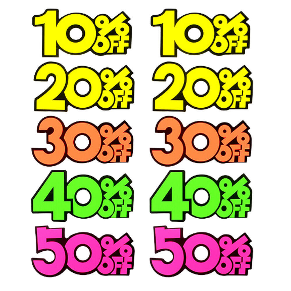 세일POP 할인율 컬러쇼카드 할인문구 점포 매장 행사스티커 10매 : 트리앤샵