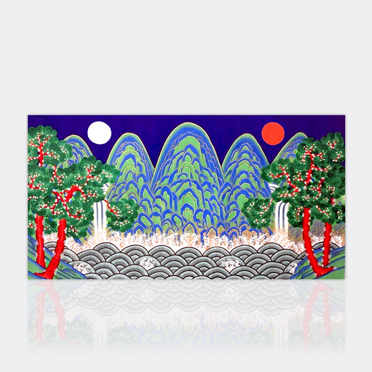 DIY 대형 보석십자수 일월오봉도 120x60 회장님,권력,승진,인테리어, 사무실, 오봉도, 풍경,그림,작품, 해, 달, 하늘 : 보석십자수 하는 비즈미