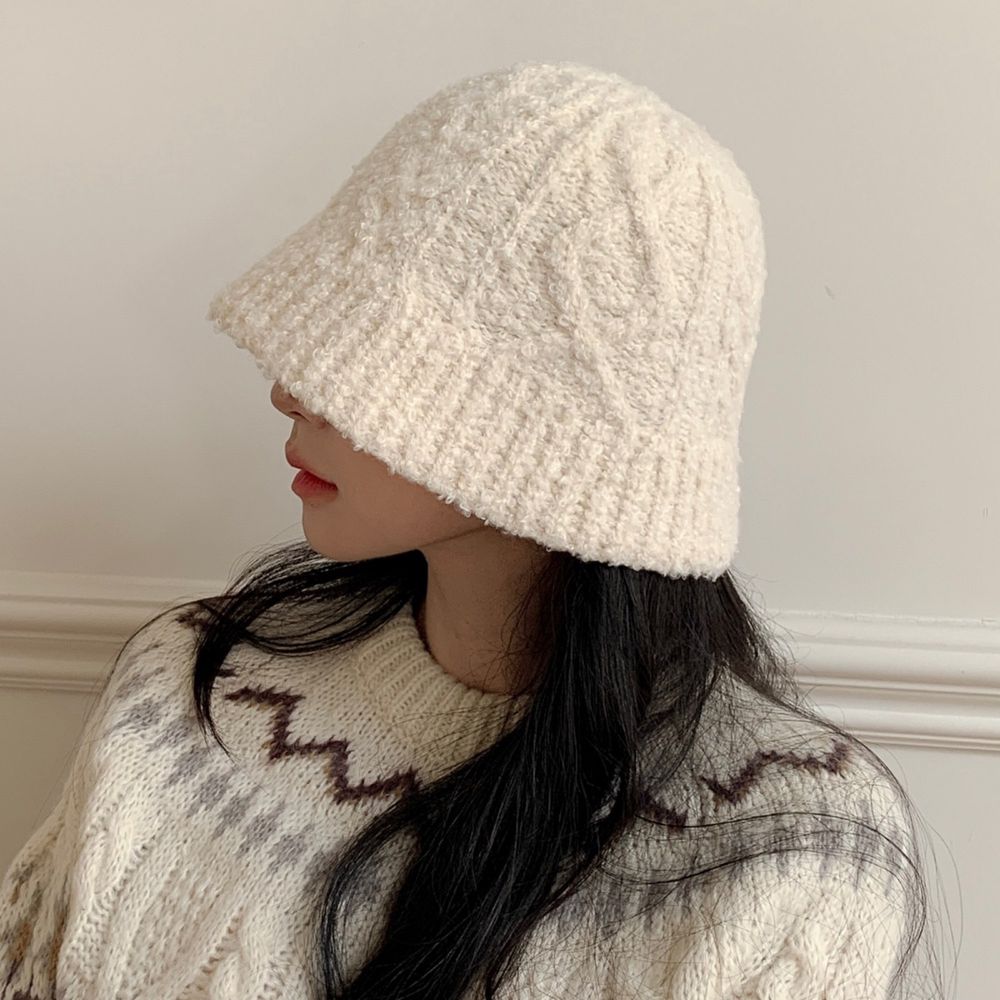 러쉬 앙고라 꽈배기 버킷햇 5color : 꼬메르 모자