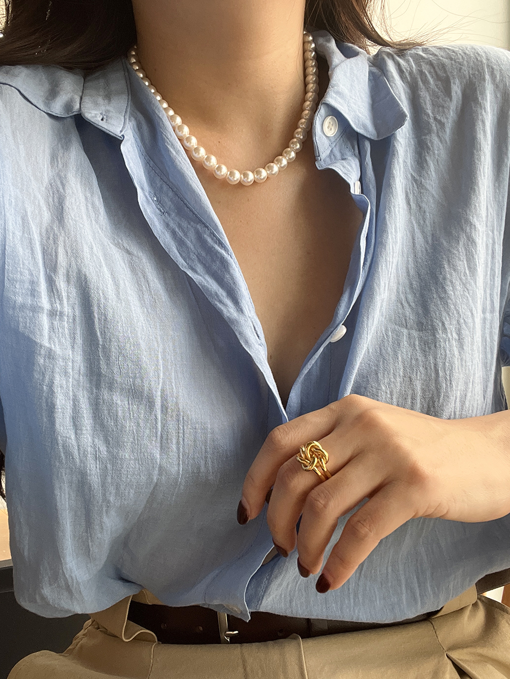 monday 8mm pearl necklace /먼데이진주목걸이 : LACOMETE