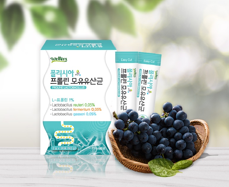 [웰러스] 폴리시아 프롤린 모유유래유산균 락토바실러스 3종 신바이오틱스 1박스 2g x 30포 3개월분 : 선인라이프
