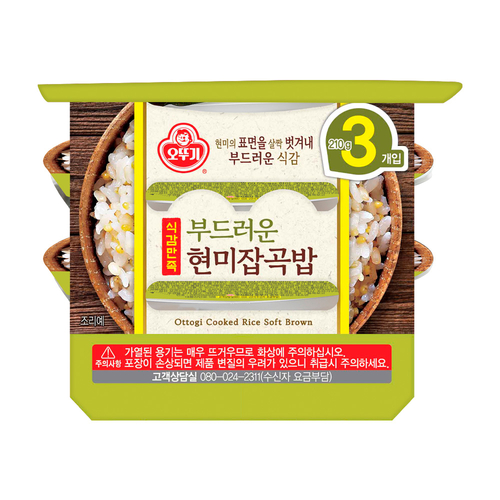 오뚜기 식감만족 부드러운 현미잡곡밥 210g 3개 : 스마트바잉