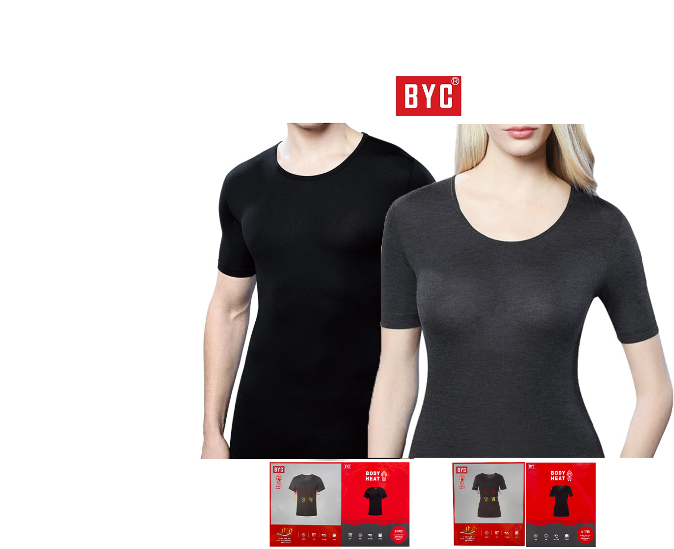 BYC 보디히트 남성 여성 반팔상의 : BYC 에이플러스