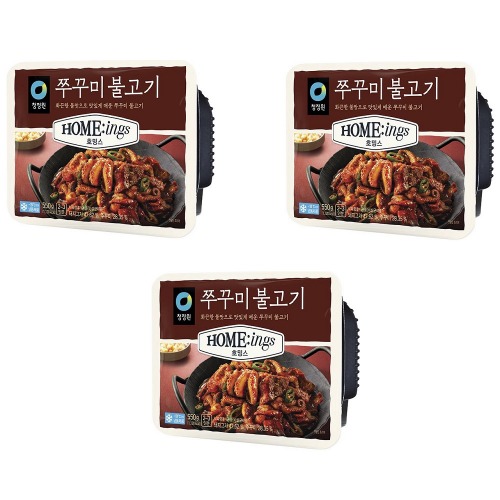 청정원 호밍스 쭈꾸미불고기 550g x 3개 간편한 맛있는 야식 안주 반찬 혼밥 간편식 : 마켓디에이알