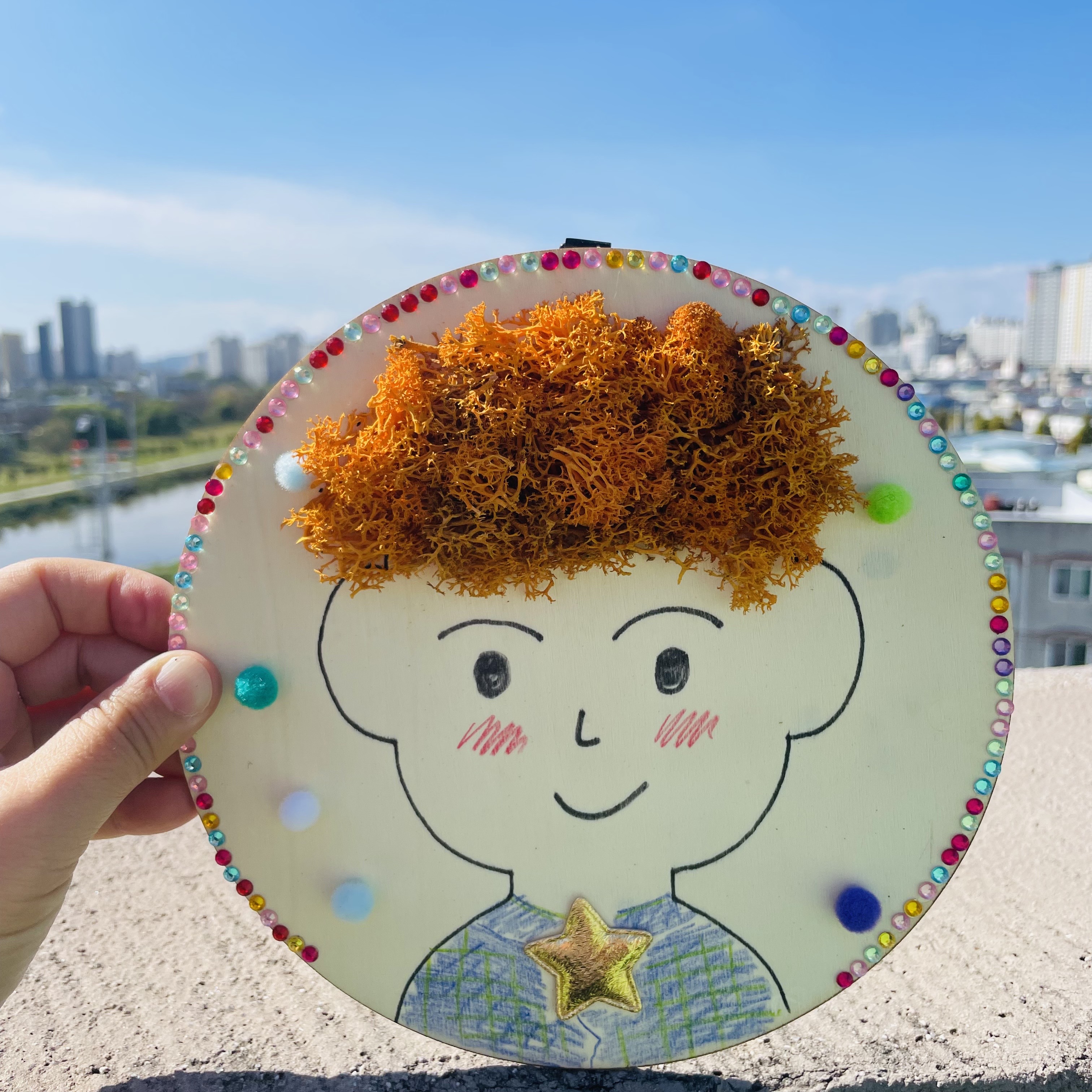 스칸디아모스 DIY키트 나만의 얼굴 액자 만들기 초등 노인 수업재료 : 교림공방