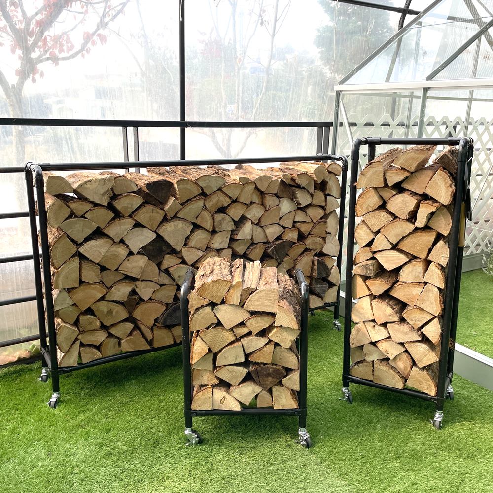 [가든팜] DIY 장작보관대(소) 일반형 거치대 이동식 바퀴 장작 캠핑 나무 선반 건조 보관함 : 가든팜