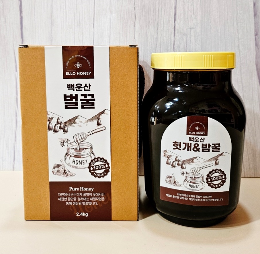 국내 청정지역 백운산 자연산 벌꿀 헛개 밤꿀 부모님 집들이 선물 2.4kg : 당골