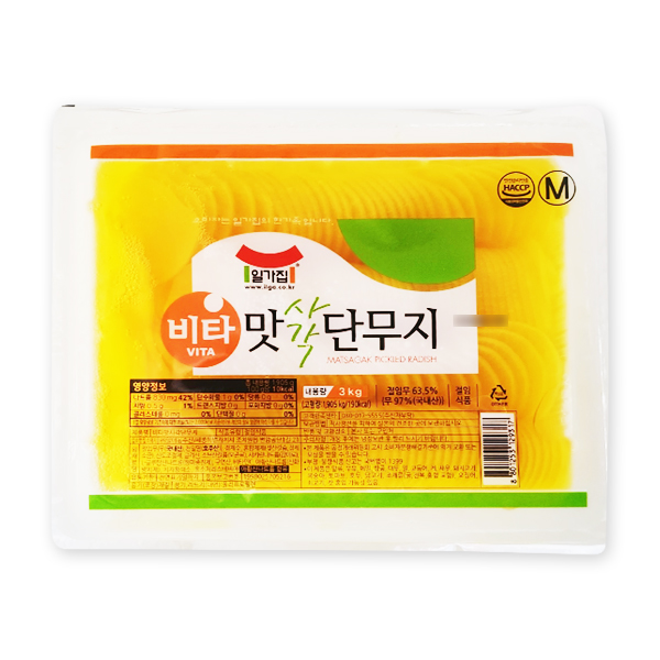 [일가집]비타맛온달단무지 3kg 원형단무지 업소용 : 오성푸드몰