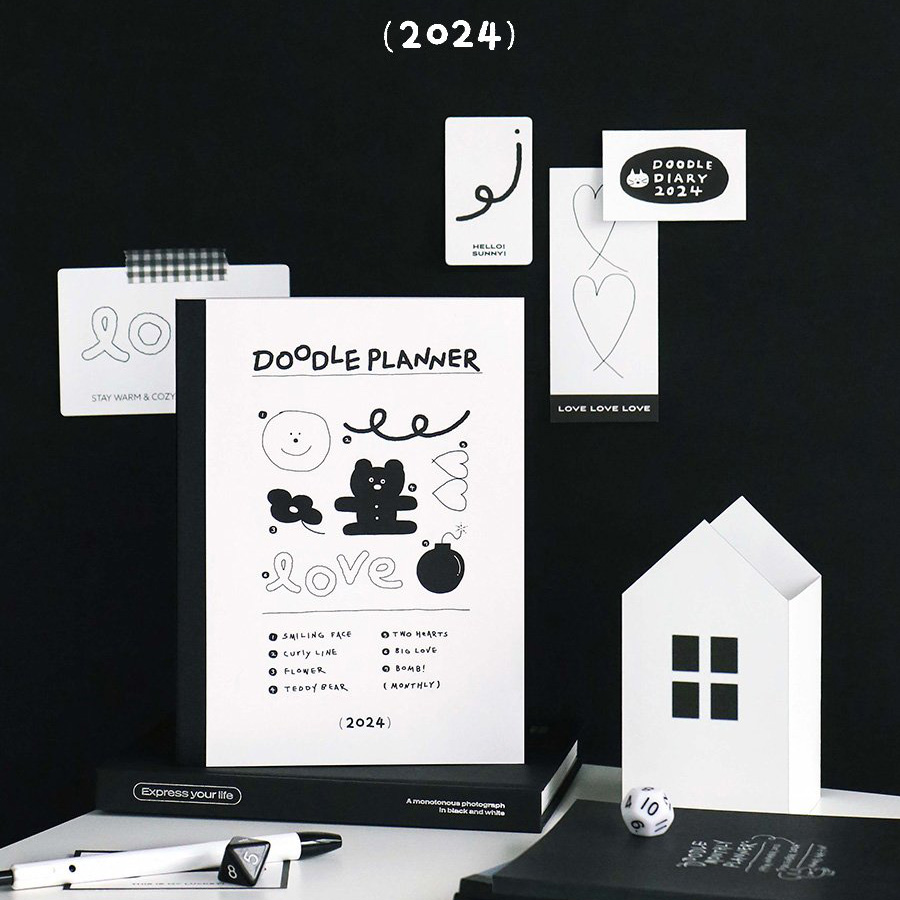 아이코닉 2024 두들 먼슬리 플래너 다이어리 : 쏠리네 sollyne