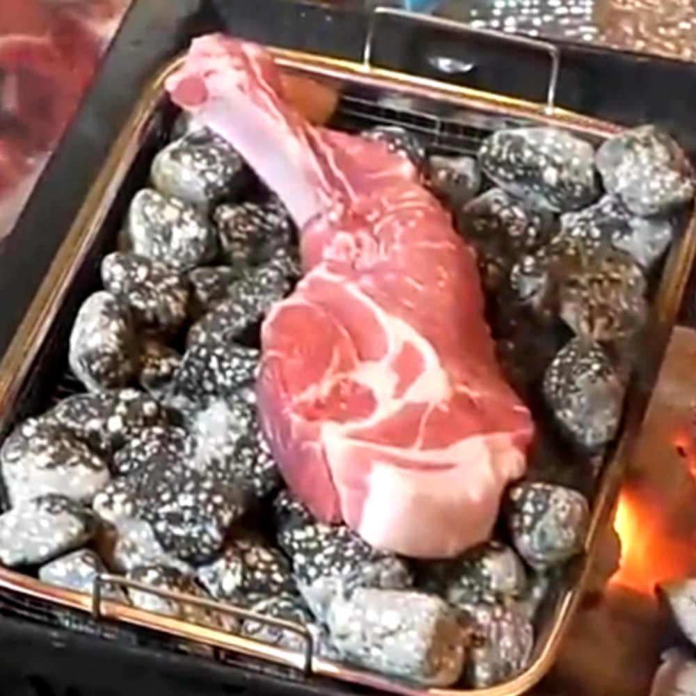 맥반석 오징어 구이 맥반석 자갈 돌 구이 삼겹살 구이용 요리용 1Kg : 벨라진샵