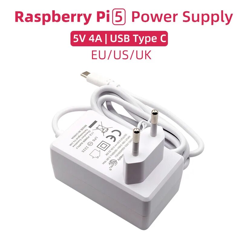 라즈베리 파이 5 전원 공급 장치 4B 용 멀티 회로 보호 충전기 C 타입 포트 어댑터 100-240V 입력 EU 미국 영국 : 모모스 스토리