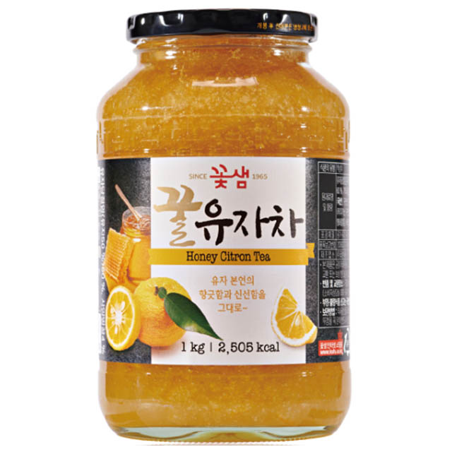 꽃샘 액상차 꿀유자차 1kg 유자에이드 : 커피몬스터