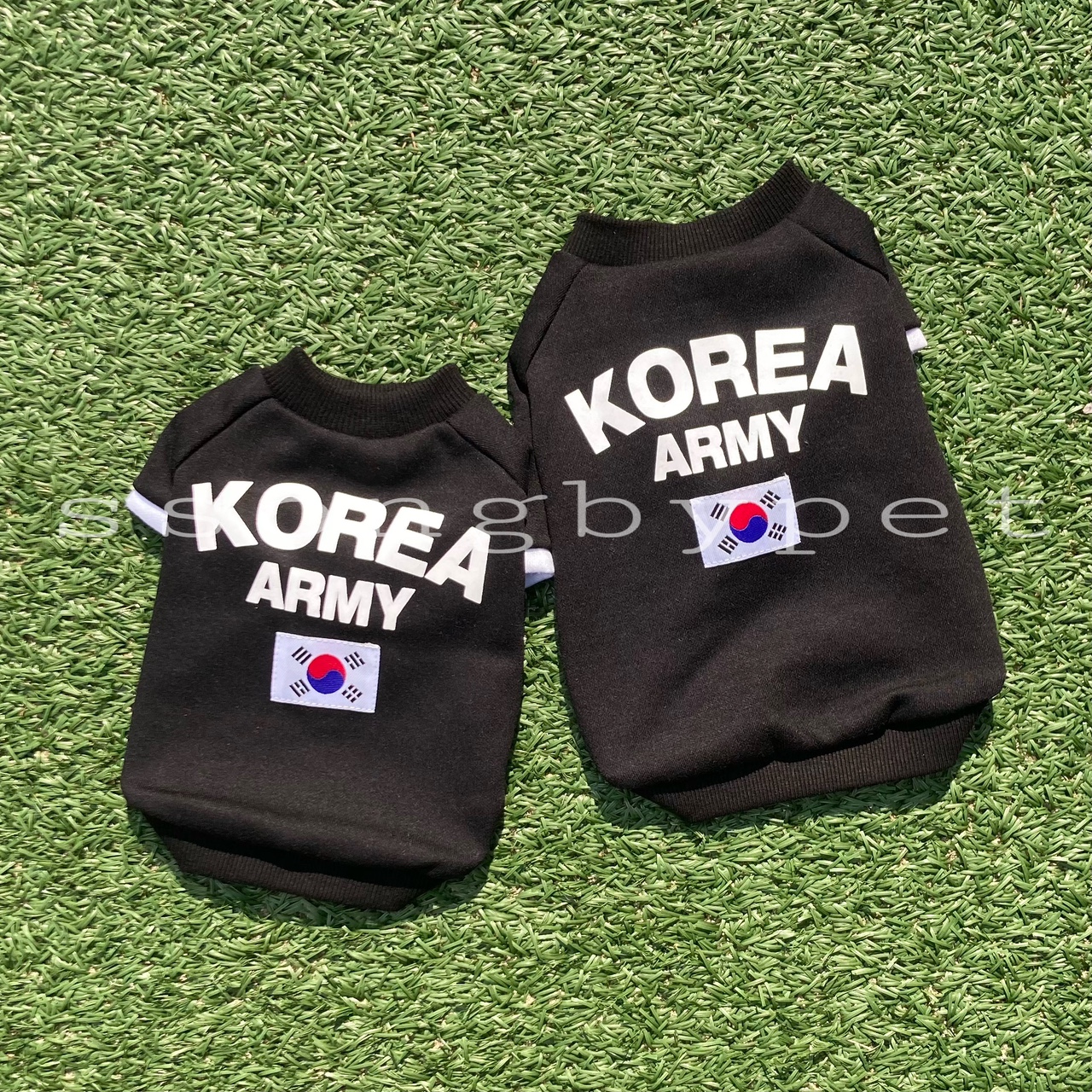 강아지 코리아 아미 티셔츠 : 쏭바이펫