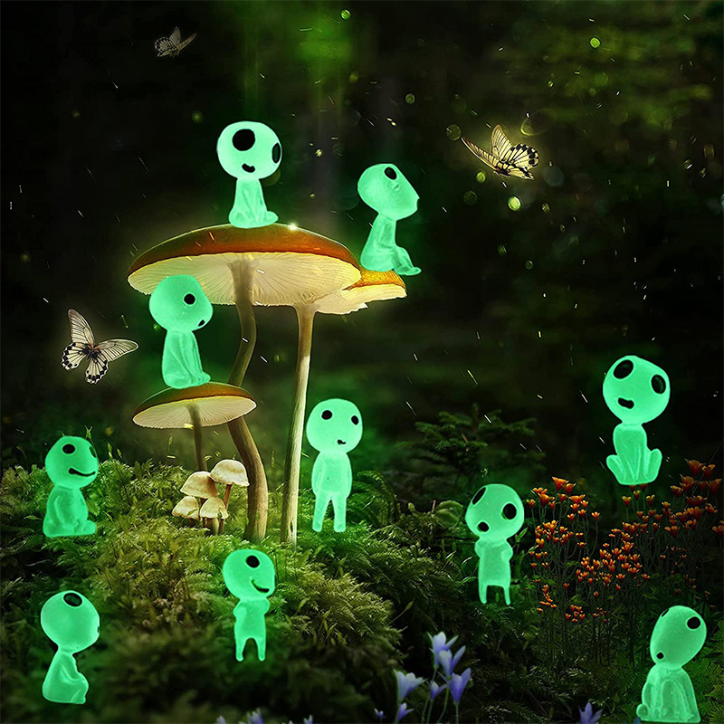 원령공주 테라리움 코다마 고다마 10종세트 모노노케히메 숲의정령 비바리움 그린블루 야광 소품인테리어 피규어 : 도도몬