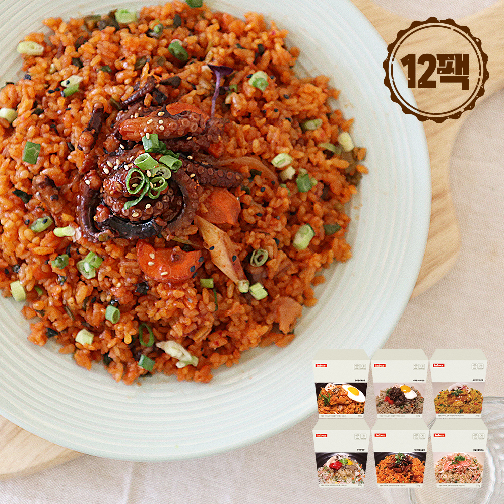 인박스 도시락 양많은 볶음밥 직장인 맛있는 도시락 6종/12팩 : 미용식