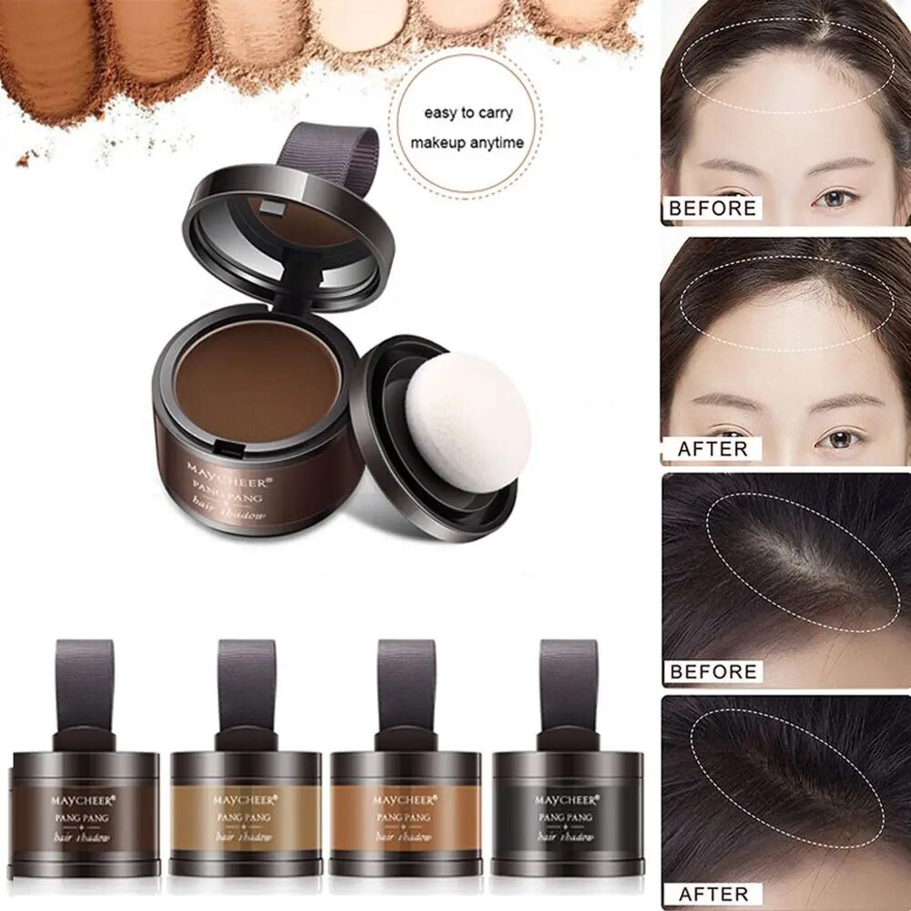 헤어라인쉐도우 남녀공용 헤어라인 헤어 필링 파우더 섀도우 메이크업 내추럴 커버 퍼프 이마 트리밍 컨실러 : 율리시에