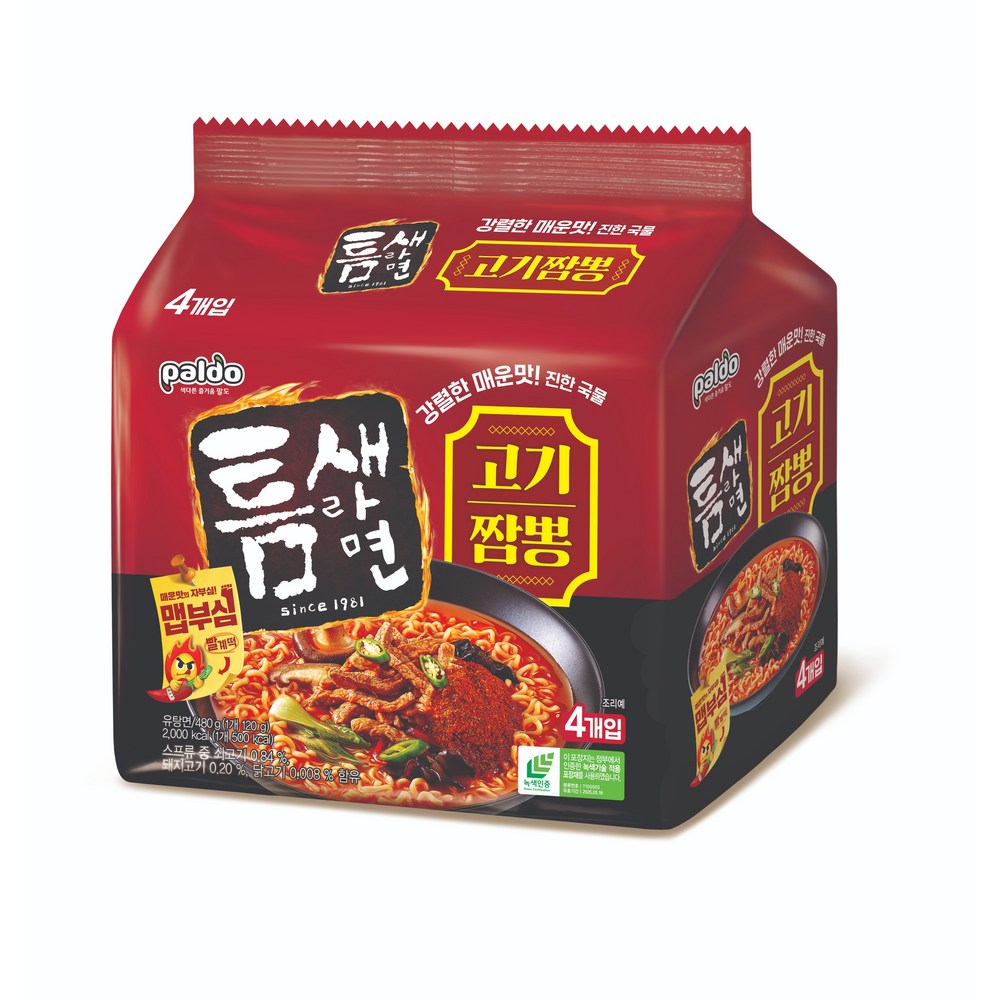 틈새라면 팔도 고기짬뽕 120g 4개 : 올데이 올웨이즈