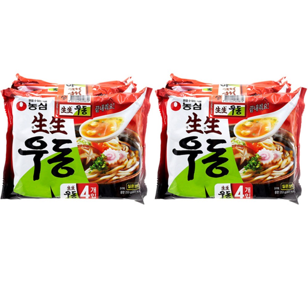 농심 생생우동 봉지 253g 8개 : 올데이 올웨이즈