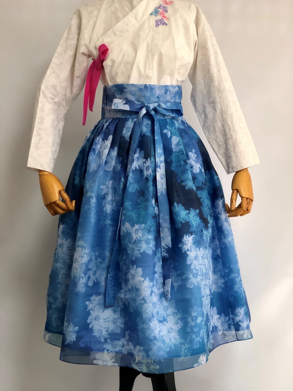 생활한복 운무 허리치마(블루) : 단미의 바늘꽃이야기