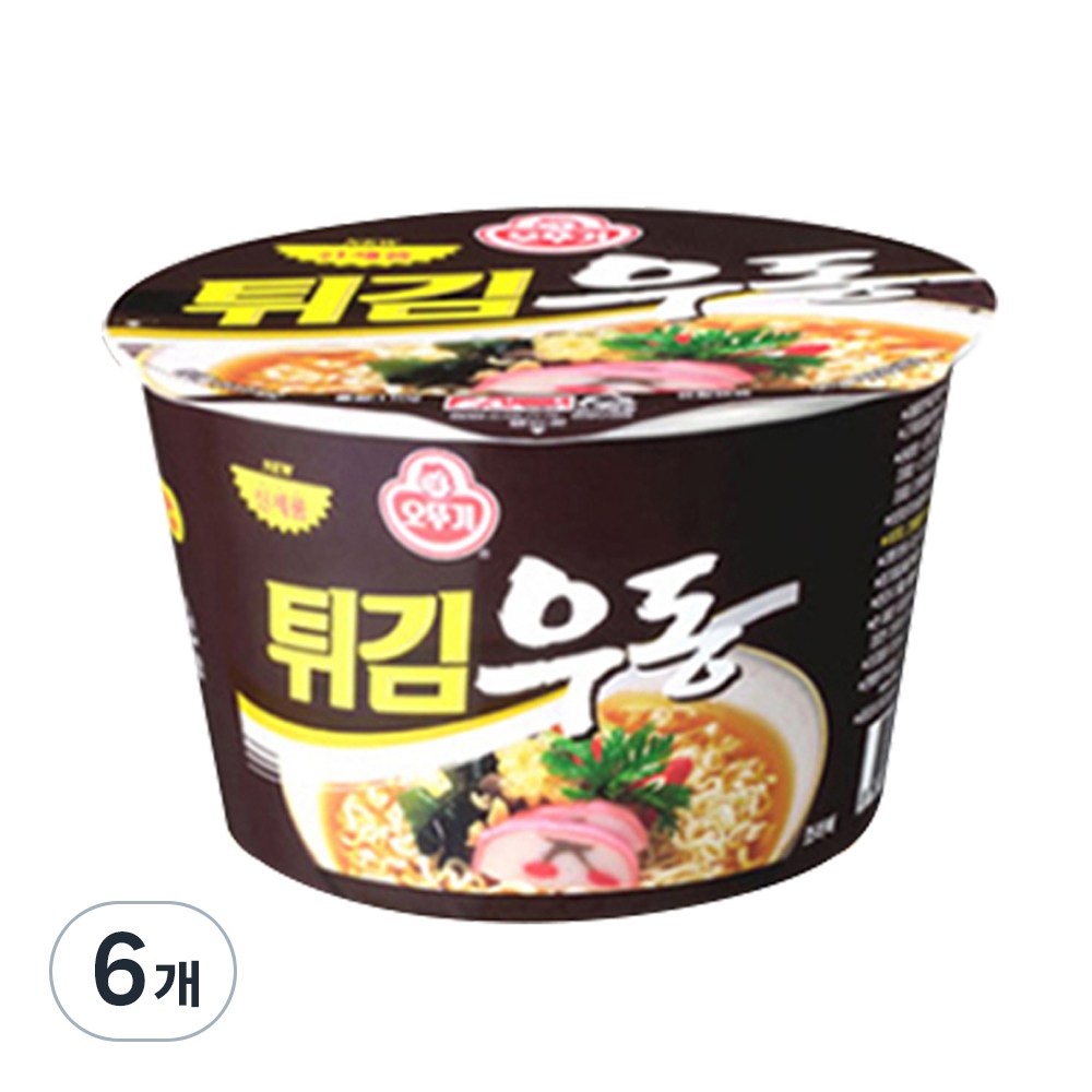 오뚜기 튀김우동 컵라면 용기 110g 6개 : 올데이 올웨이즈