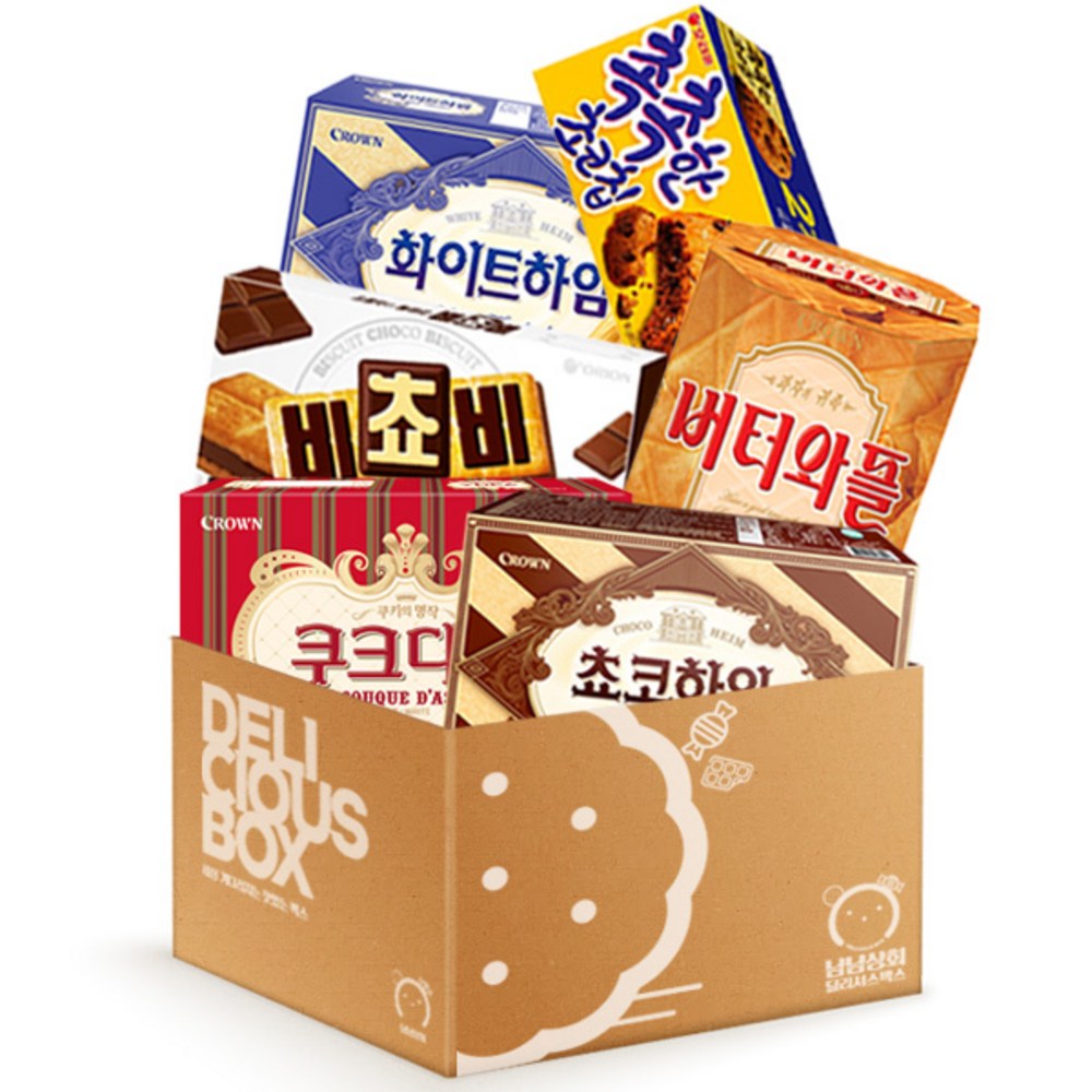 냠냠상회 하임 쿠크다스 버터와플 촉촉한초코칩 비쵸비 간식 과자 세트 학교 사무실 탕비실 교회 1세트+냠냠상회포장박스 1세트 : 올데이 올웨이즈
