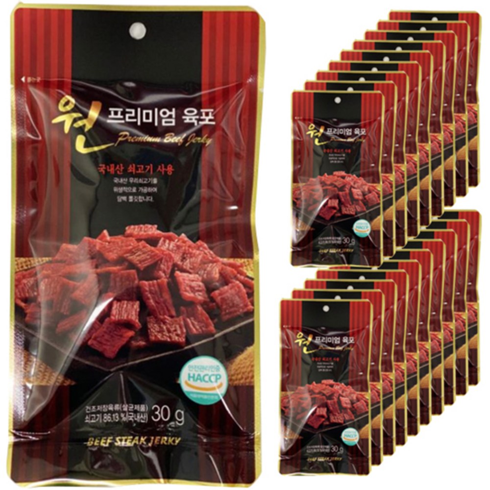 항진축산 원 프리미엄 육포 30g 20개 : 올데이 올웨이즈