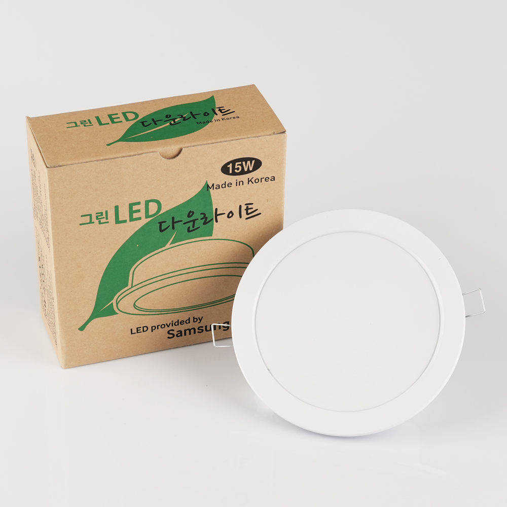 국산 LED 150mm(6인치) 다운라이트 15W 3000K 전구색 인테리어 조명 : 바른생활쇼핑