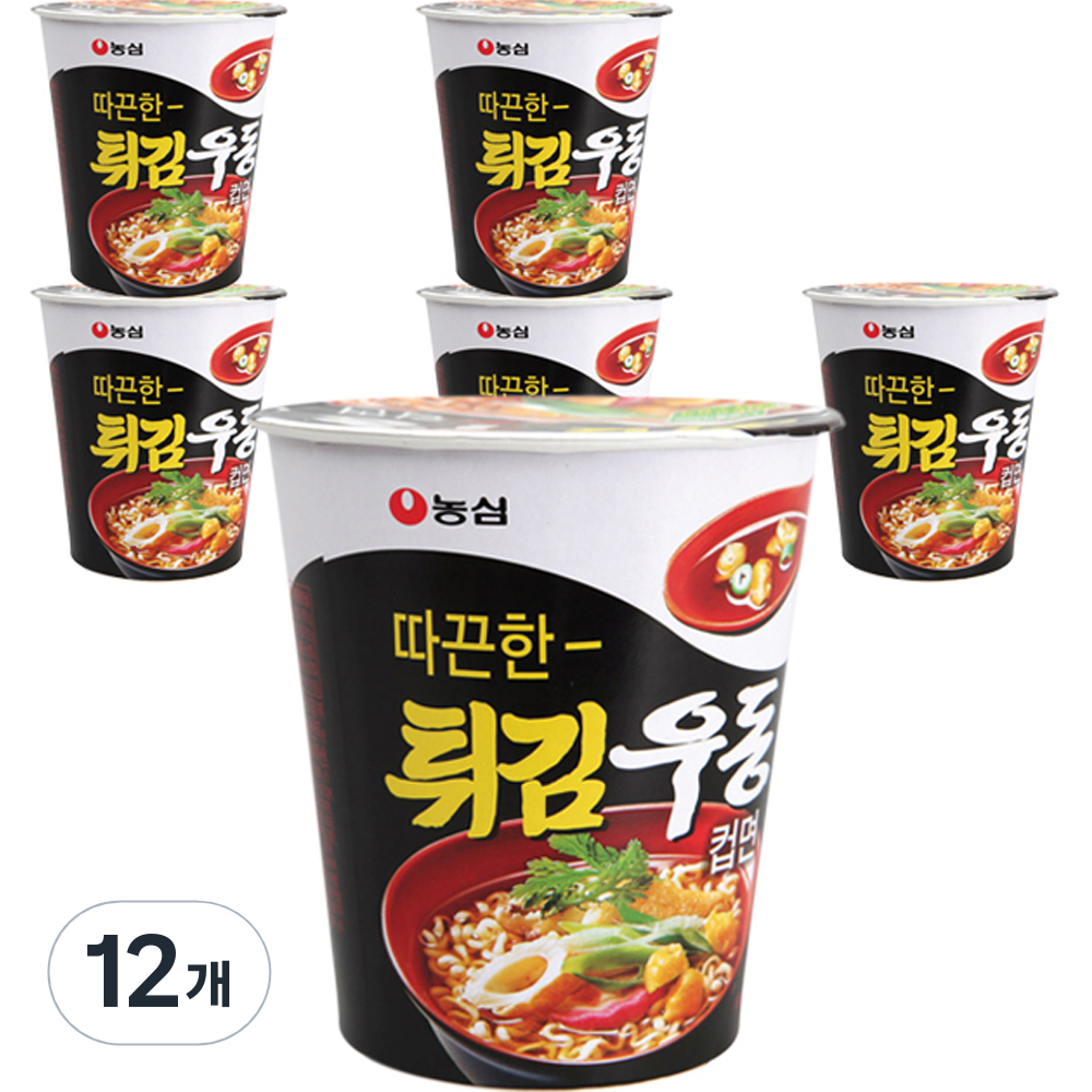 농심 튀김우동 컵면 62g 12개 : 올데이 올웨이즈