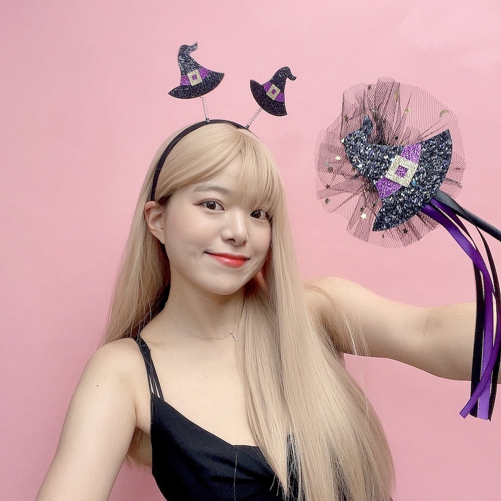 0476 할로윈 머리띠 요술봉 세트 글리터 헤어밴드 유령 마녀모자 촬영소품 셀프스튜디오 : 해해해