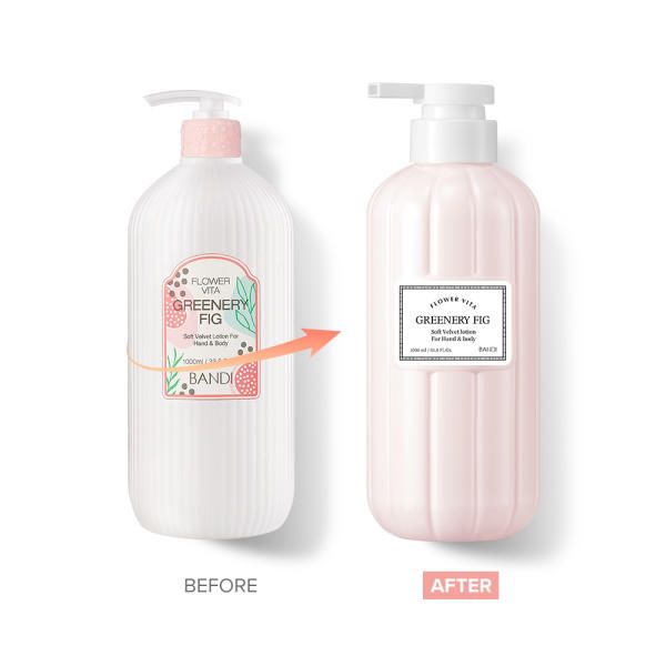 반디 플라워비타 소프트 벨벳 로션 1000ml (그리너리피그) : 백화점가는길