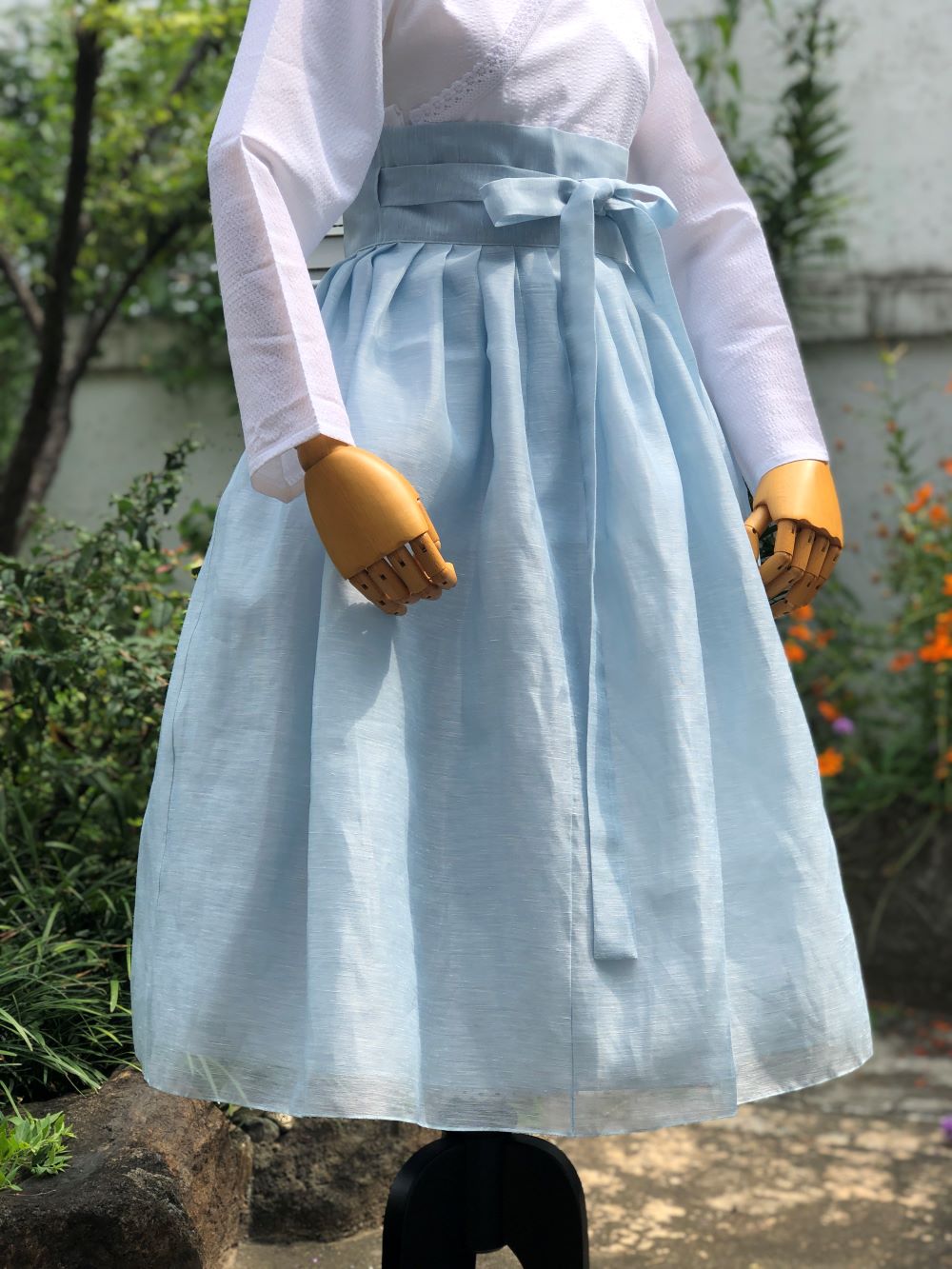 생활한복 샤벳 허리치마(연블루) : 단미의 바늘꽃이야기