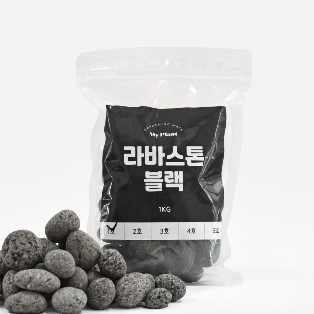 마이플랜트 라바스톤 블랙 1kg 자갈 화분 조경 어항 인테리어 장식돌 : 마이플랜트