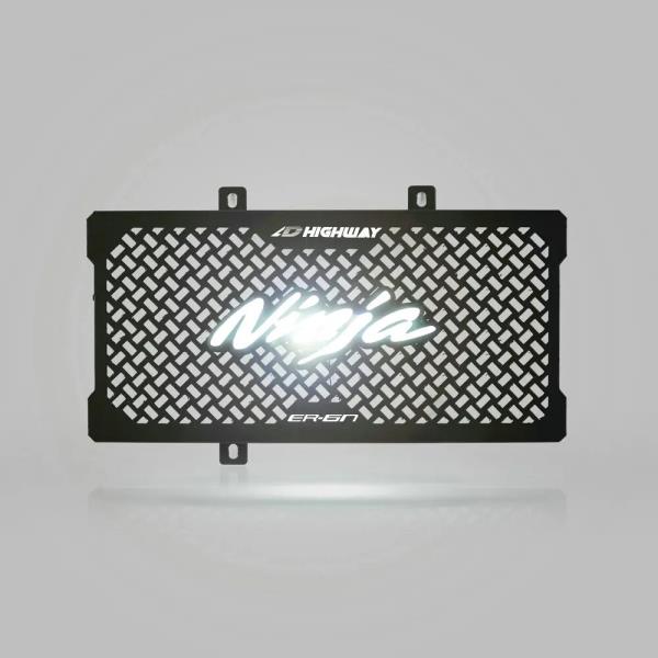 가와사키 닌자 ER6NF 12-16 용 LED 라이트 범브 바이크  라디에이터 그릴 커버 가드 알루미늄 오일 쿨러 보호 프로텍터 : 행복모아요