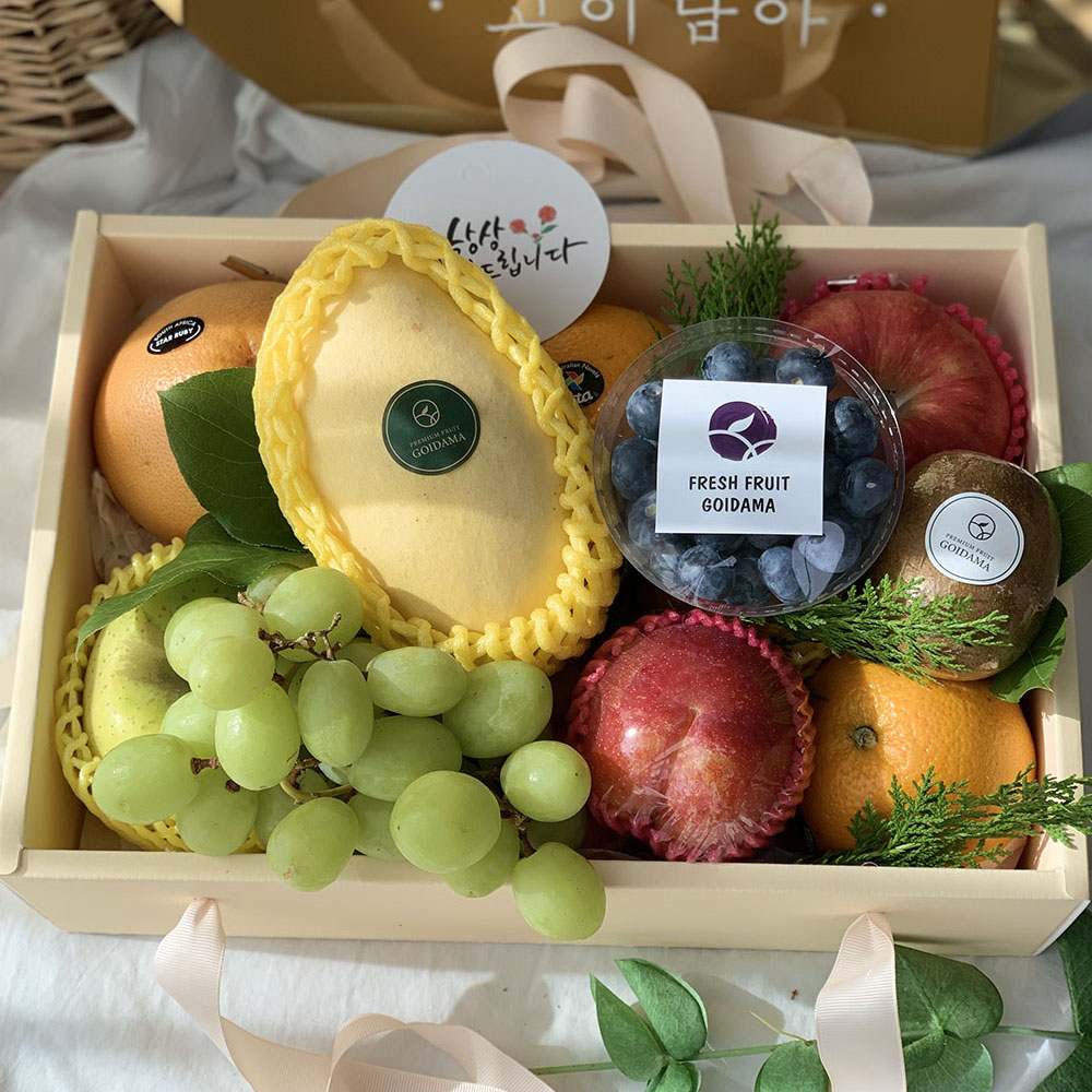 투명핸들 과일박스 서울 경기 안양 당일배송 예단 이바지 출산 바구니 명절세트 고이담아 : 과일 고이담아