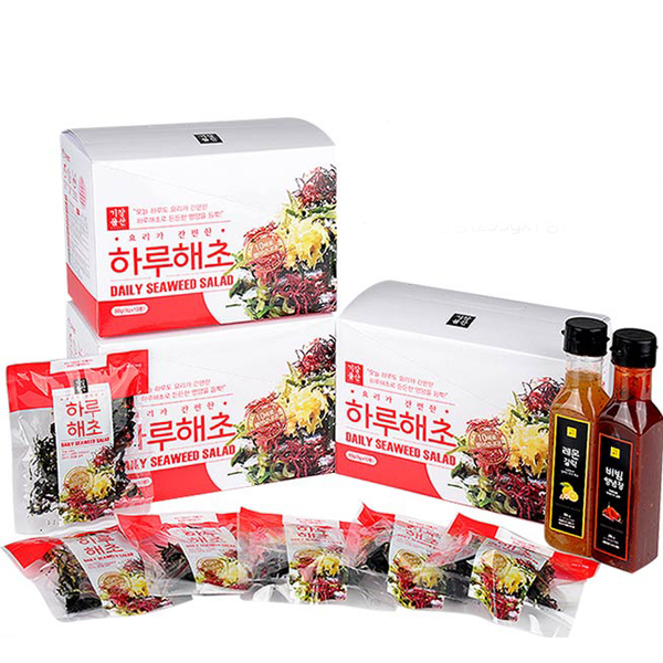 기장물산 모듬 해초 샐러드 8g x 30봉 소스 동봉 저칼로리 간편식 : 삼해진미