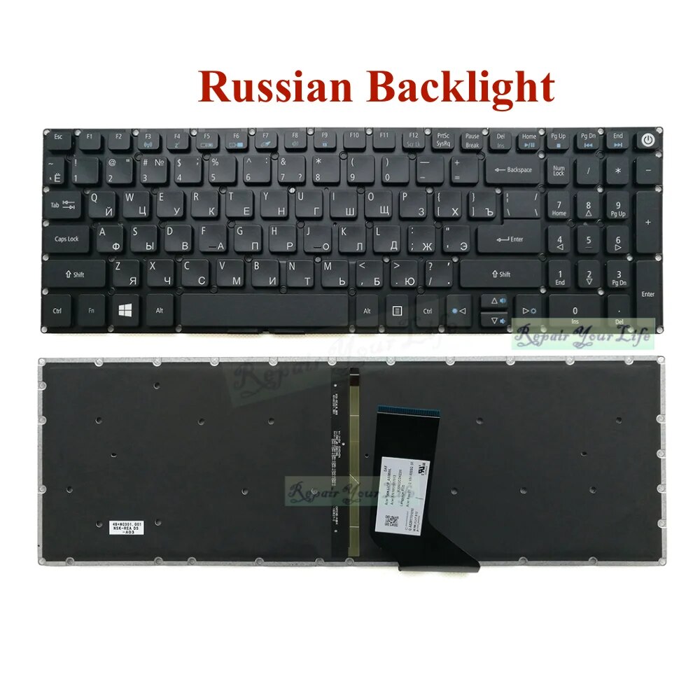 CF 헝가리 러시아어 Acer Aspire V15 니트로 VN7 572 572G 572TG 592G V3 575T V5 591G E5 772G 새로운 : 미니멀샵08