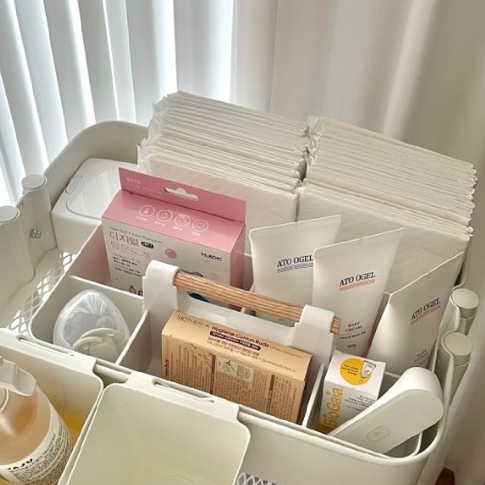 책상 화장대 트롤리 칸막이 수납 정리함 육아용품 화장품 다용도 정리 수납함 커피 보관함 A : 생활탐구