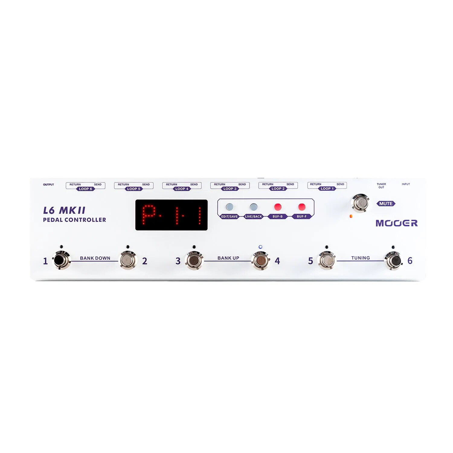 MOOER PCL6 MKII 페달 컨트롤러 프로그래밍 가능한 루프 스위처 6 L6 PL6 커넥터 LED 디스플레이 : 주니-스토어