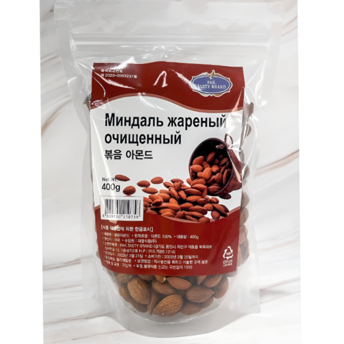 볶음 아몬드 100% 400g ROASTED ALMONDS 100% 400g : 멜니짜