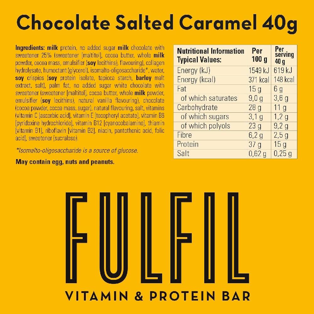 풀필 프로틴 바 Fulfil Fulfil Vitamin Protein Bar 40g 15개 : 라 빅토리아